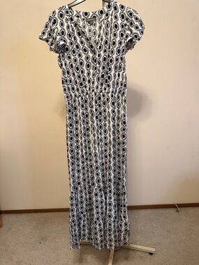 Style & Co. Black and White Printed Maxi Dress